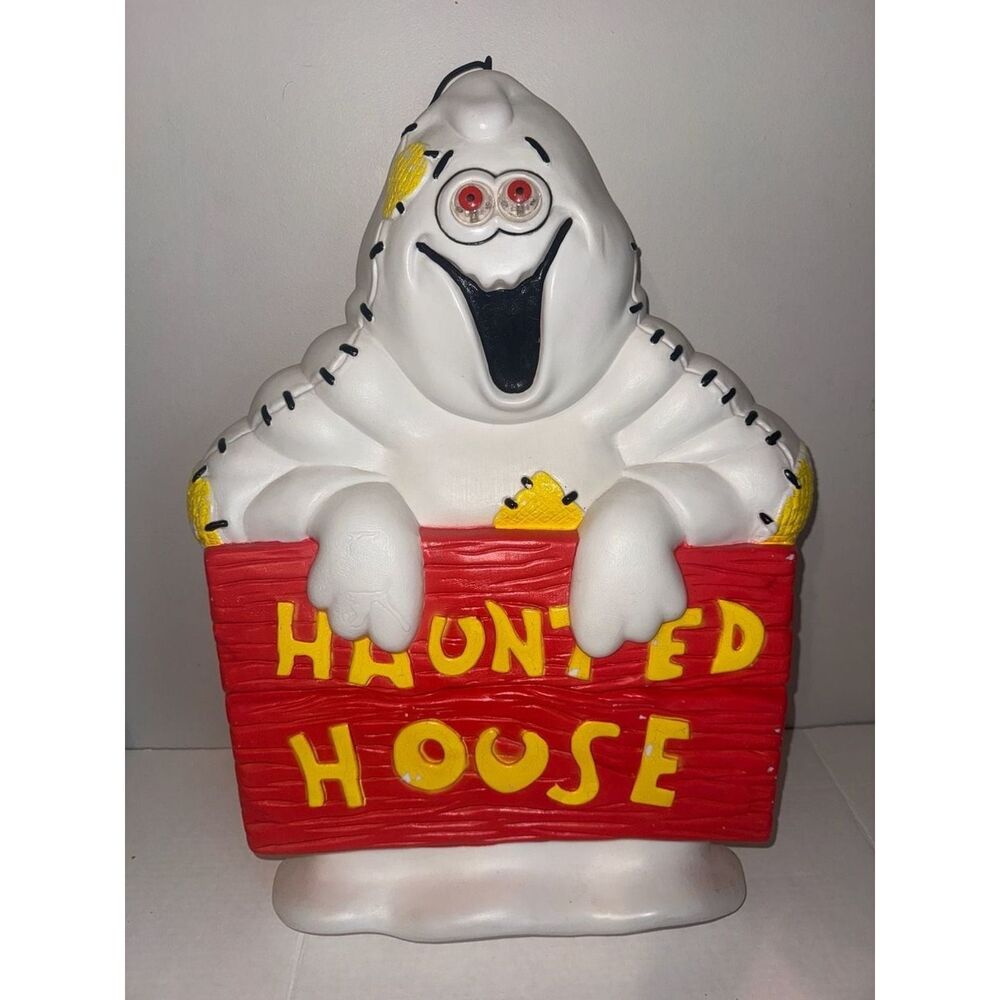 Vintage haunted house ghost AS IS Halloween sign hang up